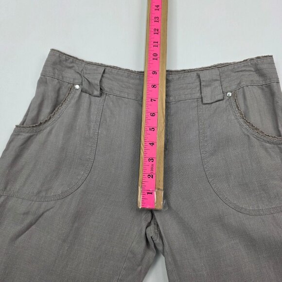 INC International Concepts Linen Wide Leg Pants Size 8 Gray Beachy Boho Classic - Picture 11 of 14